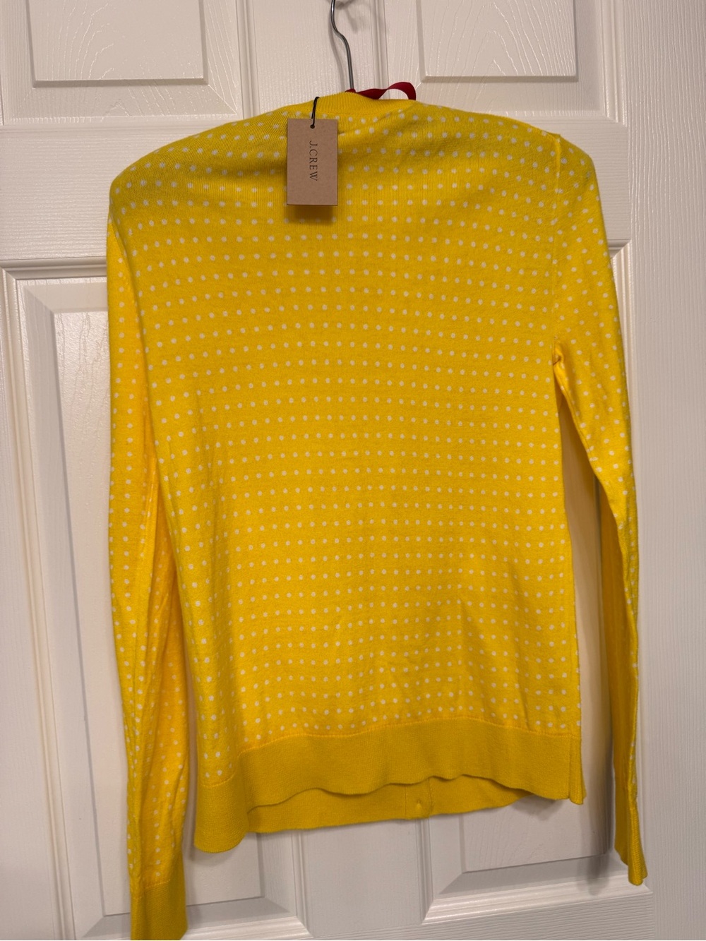 J. Crew Yellow with White Dot Crewneck Sweater